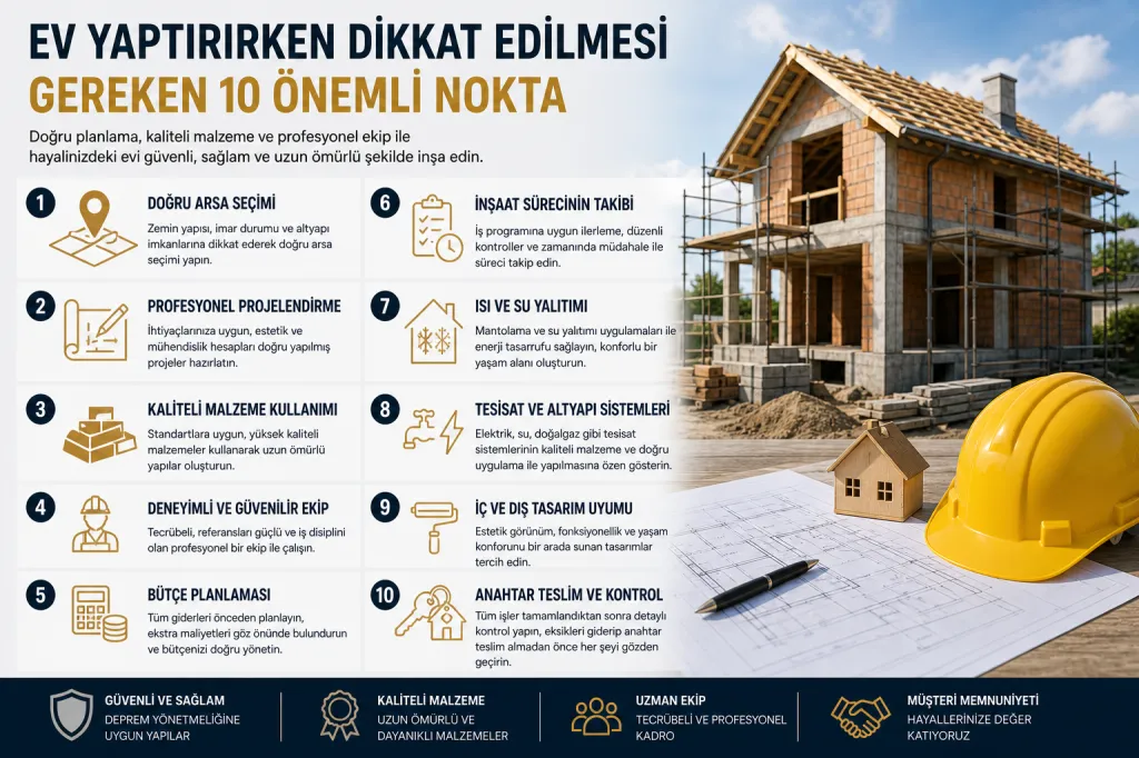 Ev Yaptırırken 10 Önemli Nokta